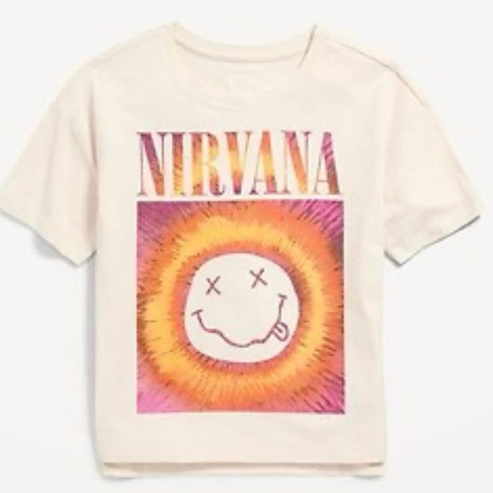Old Navy Nirvana Licensed Pop Culture Graphic Tunic T-Shirt for Girls